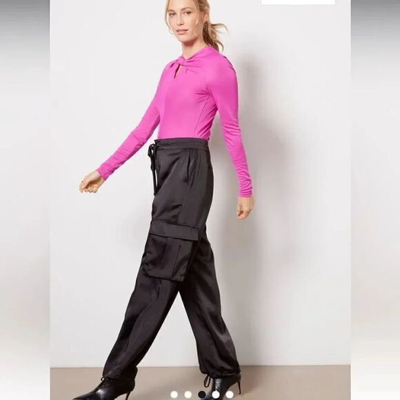 NWT women’s FARM RIO X ANTHROPOLOGIE pink long sleeve body suit size medium - Picture 1 of 13